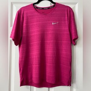 Hot pink NIKE dry fit running top short sleeve